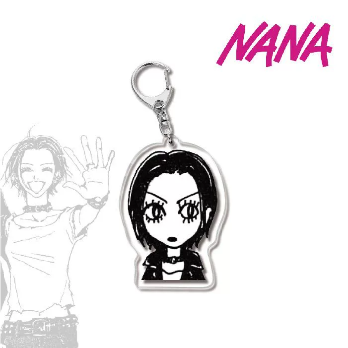 Keychain (NANA) double‑sided printed, translucent membrane, metal ring, assorted designs