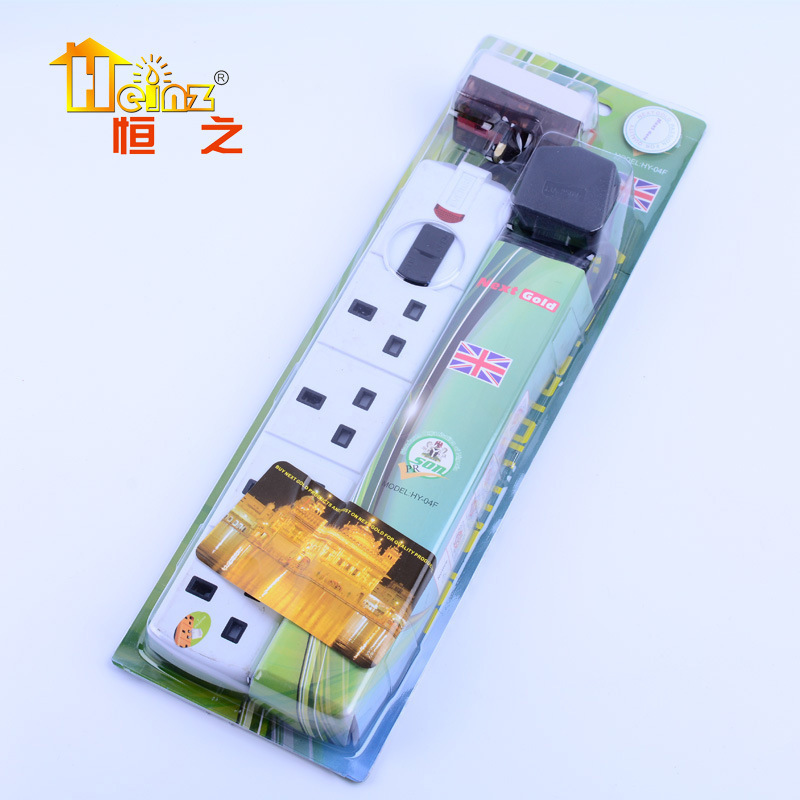 Tarjeta de enchufe doméstica original de comercio exterior británico con convertidor de placa de enchufe de enchufe de función de protección infantil