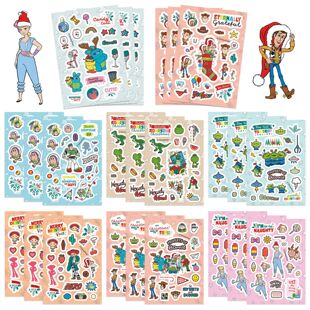 8 Cartoon Christmas Toy Story Collage Decoration Mobile Phone Waterproof DIY Stickers Genuine Disney Authorized