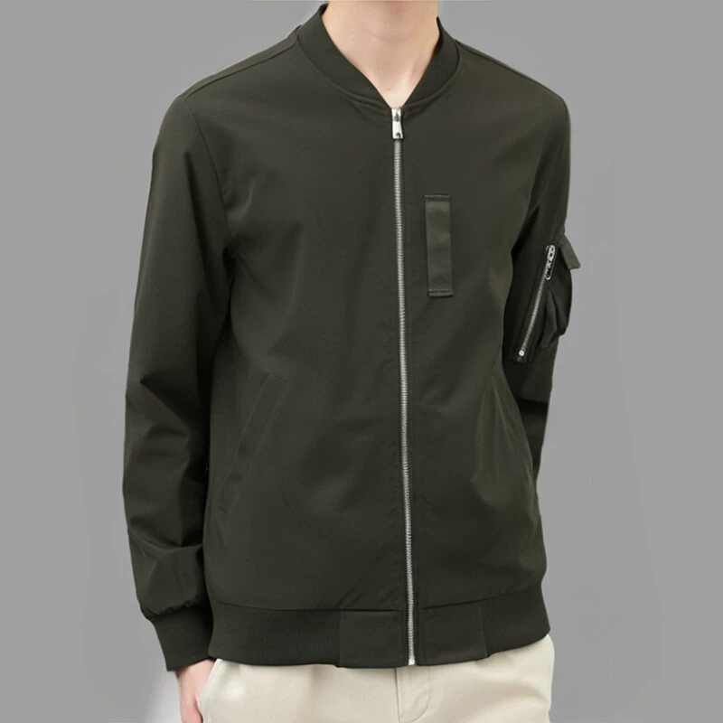 2025 базовая мужская классическая летная куртка с воротником-стойкой, универсальная повседневная верхняя куртка 0108