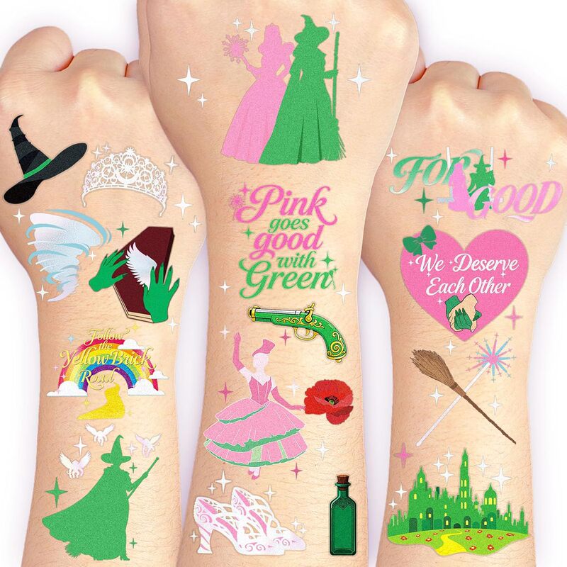 Amazon's New Witch Temporary Tattoo Stickers Are Suitable for Birthday Parties, Wizard of oz Children's Green Tattoo Stickers Amazon's New Witch Temporary Tattoo Stickers Are Suitable for Birthday Parties, Wizard of oz Children's Green Tattoo Stickers