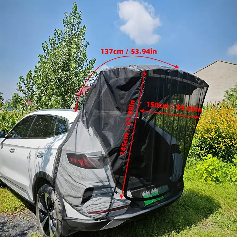 Car Suv Rear Anti-Mosquito Net Rear Magnetic Mosquito Net Car Camping Style Breathable Mosquito Net Self-Driving Travel Equipment