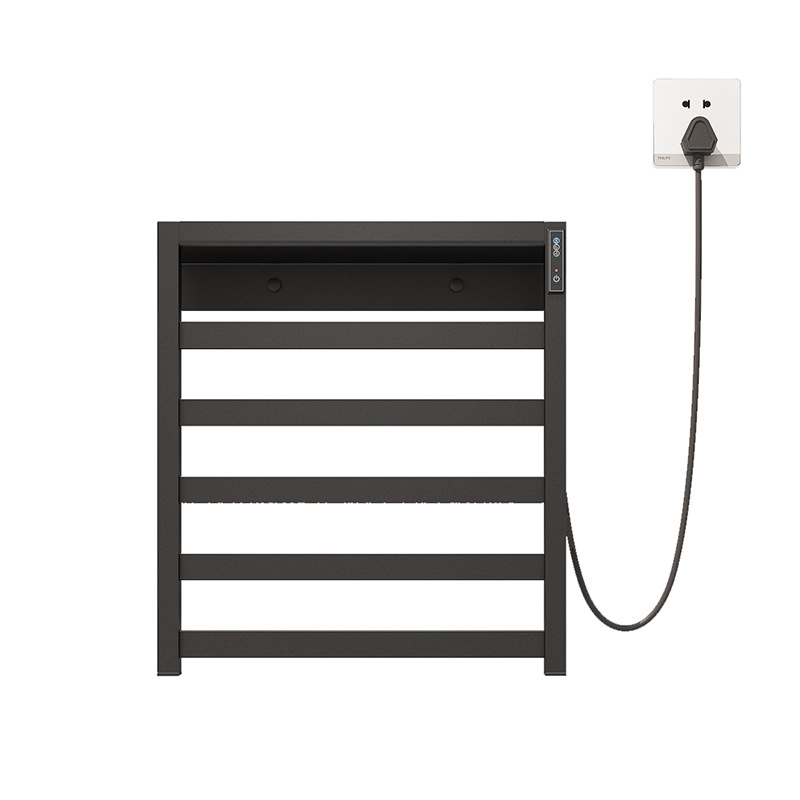 Toallero eléctrico calefactable de acero inoxidable para baño de casa y hotel, gris plomo, barra calefactora para toallas, secado, temporizador, inteligente.