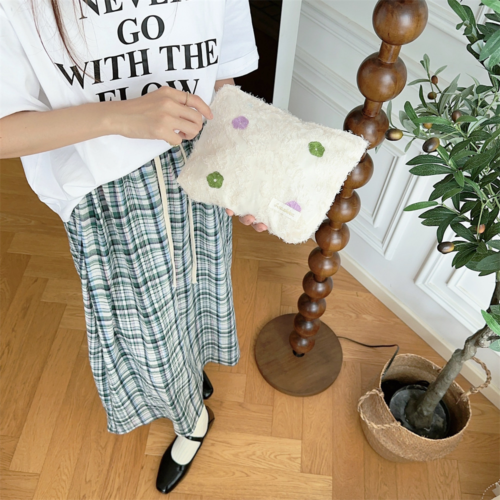 39212 Lace Flower mint underarm bag, Korean style makeup bag, large capacity clutch for shopping, baby girl undefined