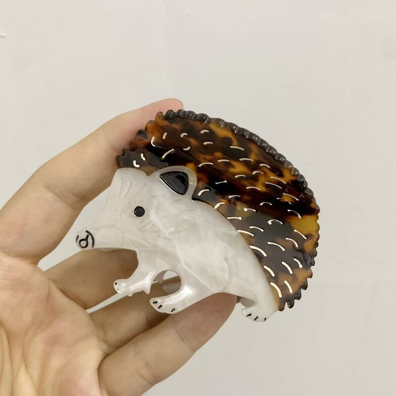 卡通刺猬醋酸抓夹高级感可爱百搭后脑勺盘发抓夹小众鲨鱼夹发卡女|undefined