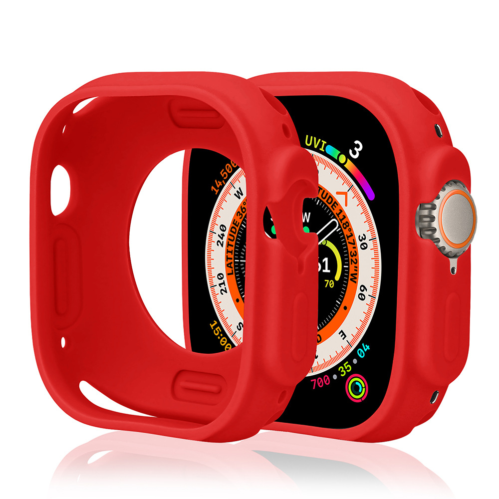 Aplicable para Apple Watch Applewatch9 caso ultra49mm caja de silicona caramelo cubierta de caja suave