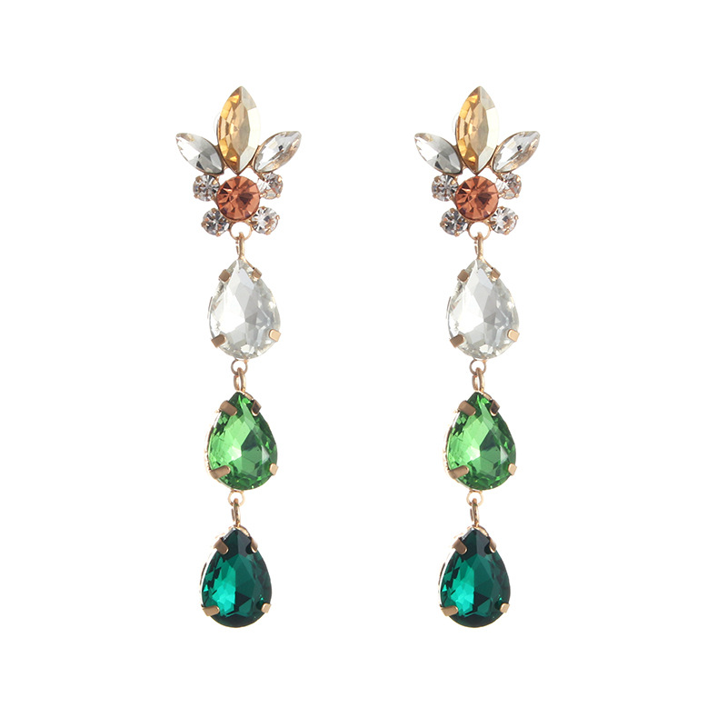 1 Pair Geometric Fashion Metal Rhinestones Drop Earrings display picture 4