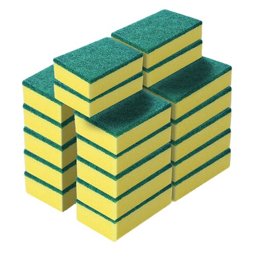 High-density right-angle dishwashing sponge, kitchen and home scouring pad cleaning sponge block cleaning brush factory direct sale