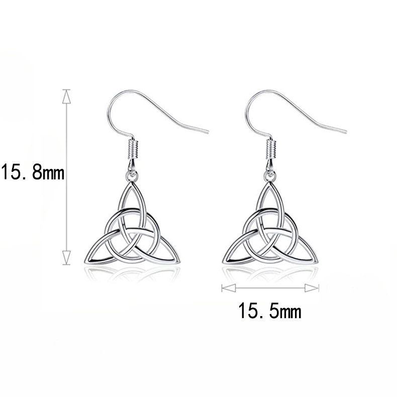 10g Weight 925 Sterling Silver Ear Needle Material Ear hook Classification 1 Pair 925 Sterling Silver 925 Sterling Silver Earrings Geometric Celtic Knot Witches Knot Ear Hook