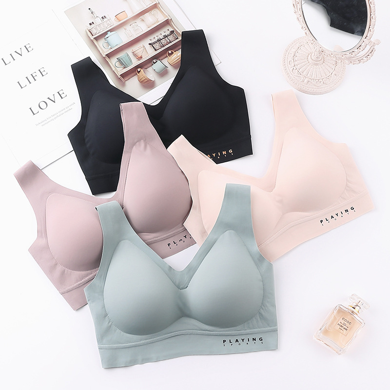 Latex underwear rose essence M1 bra beauty back women's seamless wireless sports yoga push up women's vest