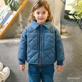 男童春季夹棉外套柔软舒适美观百搭保暖不褪色加厚外套春秋款衣服