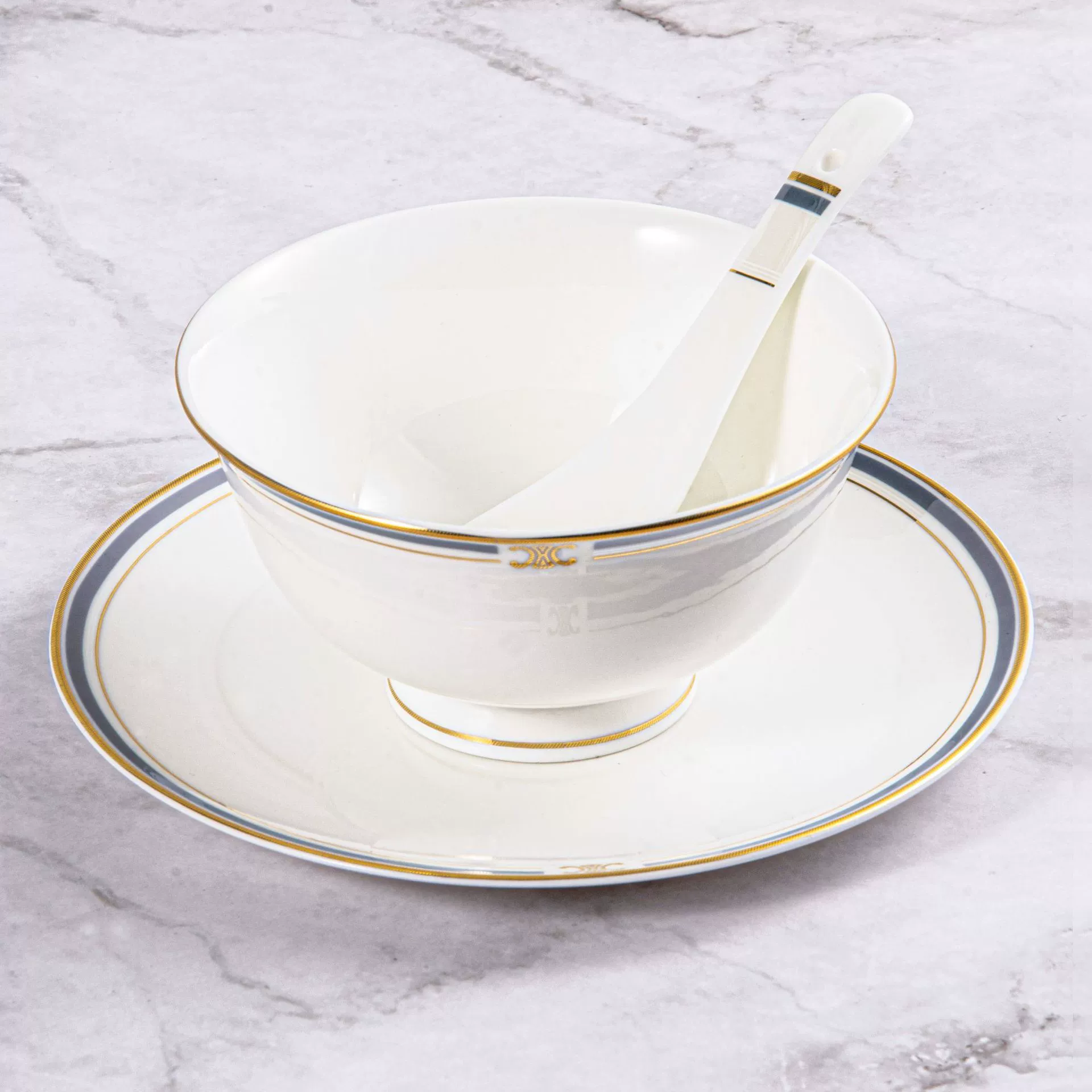 Ceramic modern set, tableware, European style, simple and elegant design, light luxury style