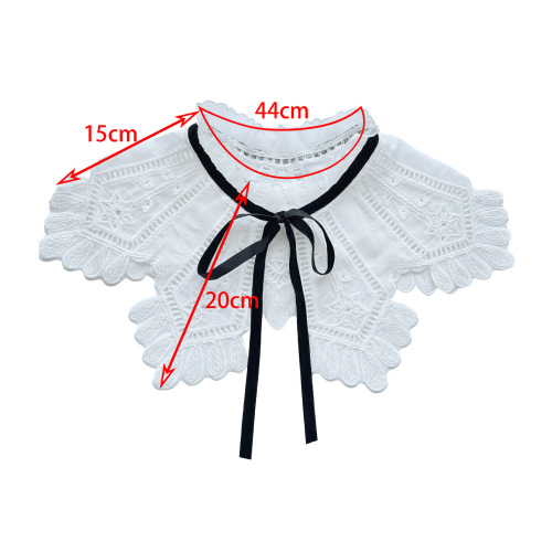 White embroidered hollow fake collar for women, new summer style outer skirt, small shawl, decorative collar, top accessories