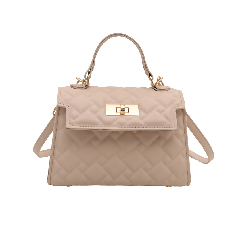 Este año, la popularidad de la cerradura casual 2024 nueva moda de invierno de diseño simple, bolso de hombro, bolso de diamante