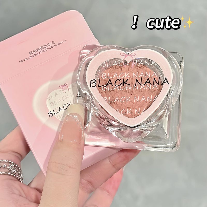 ブラックNANA粉泡雰囲気チーク泥少女素顔低飽和自然マット膨張単色紅色粉|undefined