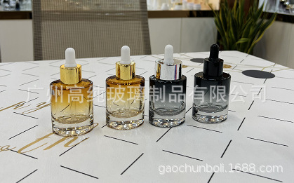 现货供应新款化妆品厚底晶透精华瓶(30ml-G6006-50ml-G6016