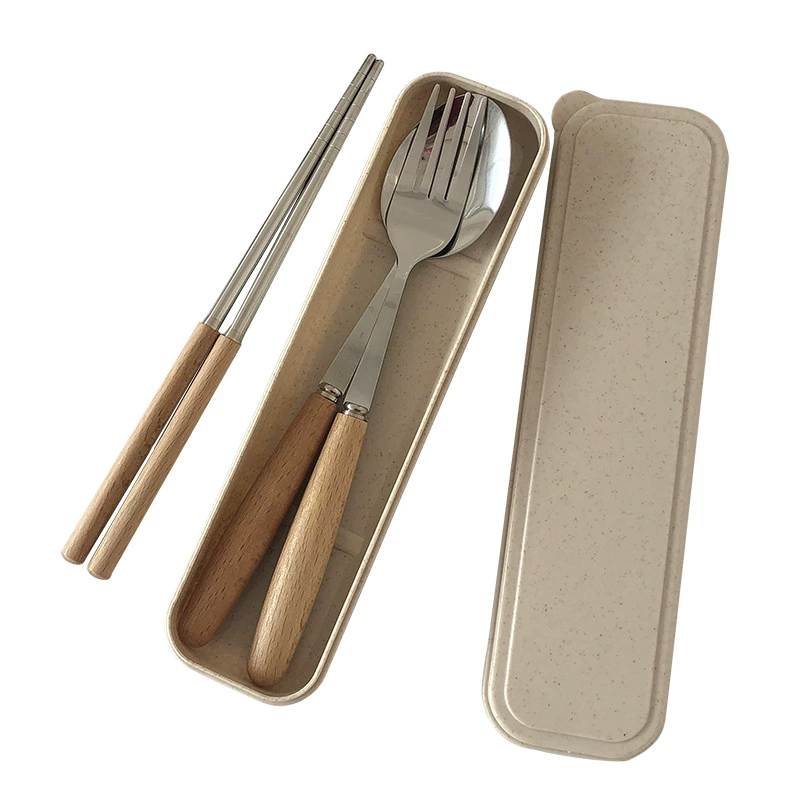  cartoon cute spoon stainless steel for elementary school students, handheld chopsticks, tableware, internet celebrity, wholesale