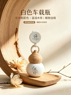 Lucky Fortune Car Air Freshener Wooden Hanging Ornament, High Aesthetic Value, Stock Market Essential, Gourd-Shaped Empty Fragrance Bottle (Car hanging) - limit-up