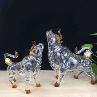 Twelve Zodiac Hollow Cow Wine Bottle, Craft Wine Bottle, Cow Wine Bottle, Transparent Glass Wine Bottle