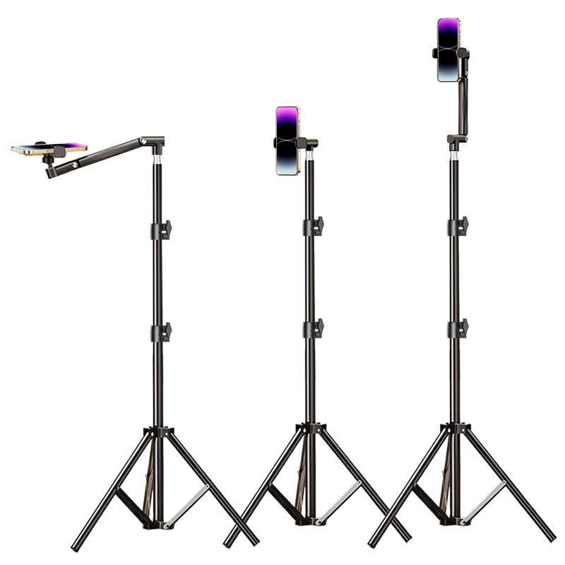 Подставка для прямой трансляции мобильного телефона, портативная фотосъемка, распаковка еды, заполняющий свет для селфи, выдвижной напольный накладной штатив