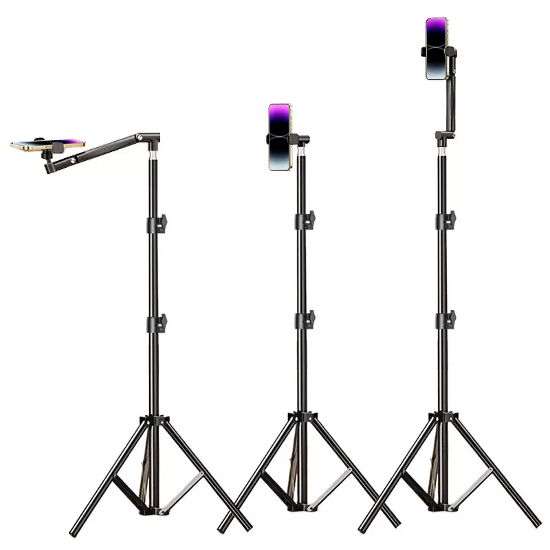 手机直播支架便携式拍照美食开箱自拍补光灯可伸缩落地俯拍三脚架