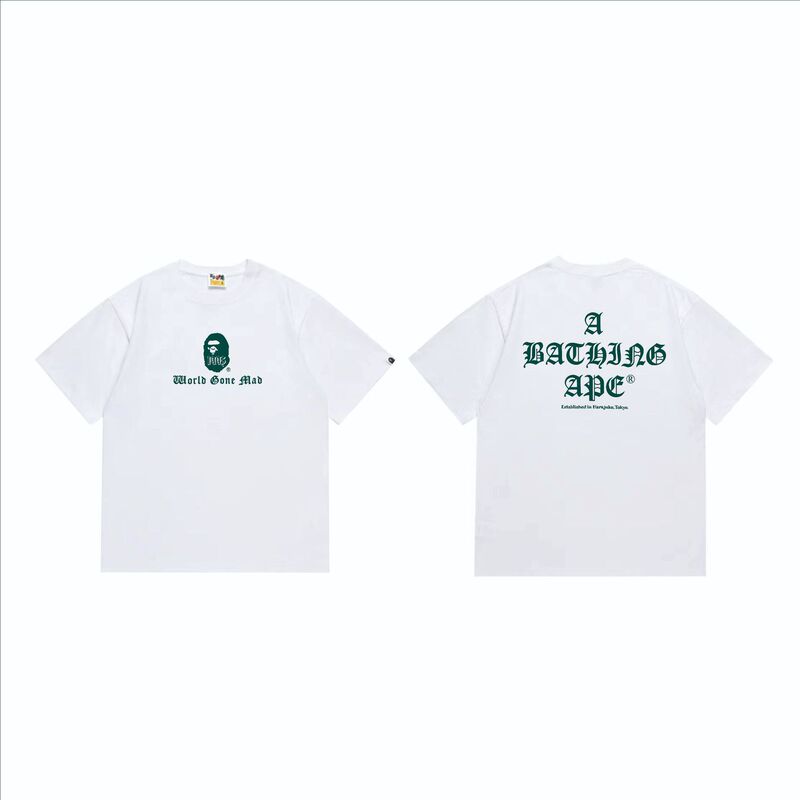 High-Quality Japanese Trendy Brand Foreign Trade 260g Heavyweight Bape Ape Head Short-Sleeve T-Shirt Wholesale Supply Dropshipping