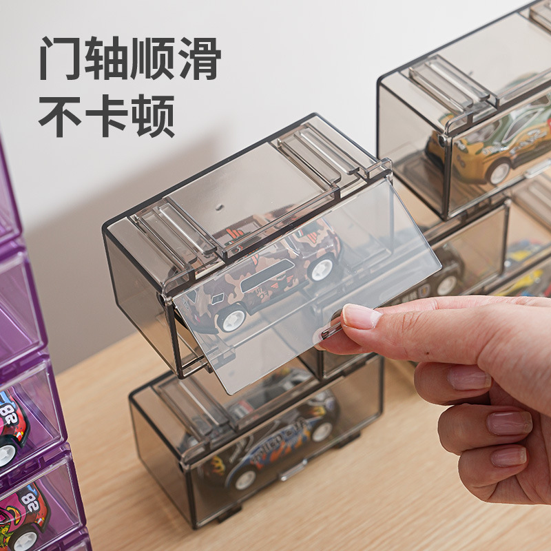 Domika 1: 64 caja de almacenamiento modelo de automóvil de aleación de juguetes de carro de almacenamiento marco de carro de modelo de carro de exhibición caja de almacenamiento