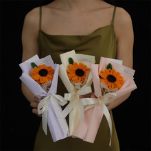 假花扭扭棒向日葵太阳花玫瑰花手工花束跨境工厂批发伴手礼仿真花