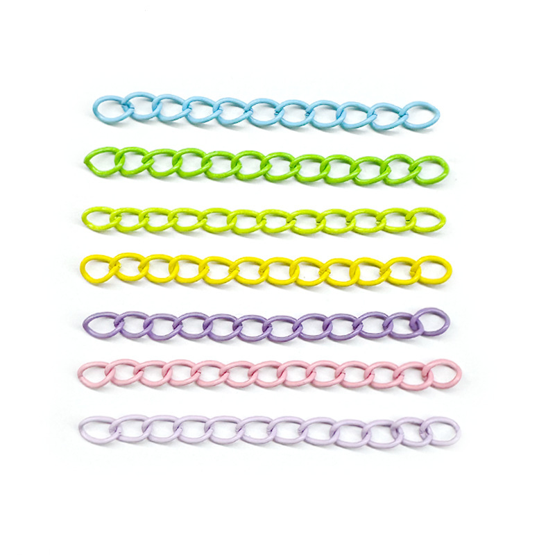 50mm Colorful Paint Extension Chain Tail Chain DIY Jewelry Accessories Necklace Bracelet Keychain Adjustment Chain Material 50mm Colorful Paint Extension Chain Tail Chain DIY Jewelry Accessories Necklace Bracelet Keychain Adjustment Chain Material