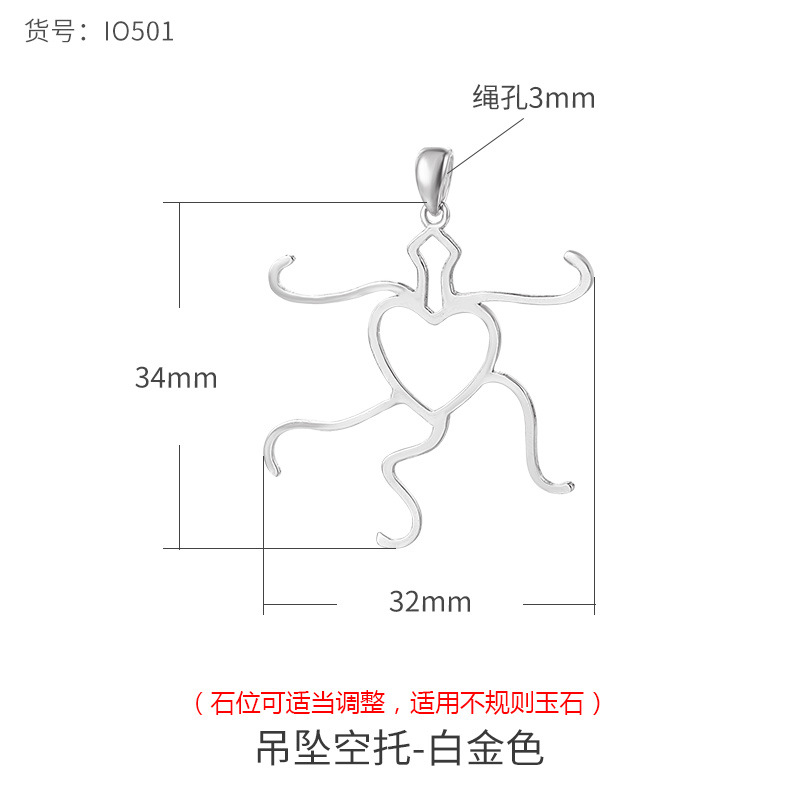S925 colgante de plata titular vacío de los hombres y las mujeres irregular forma colgante titular vacío con incrustaciones de cera de abejas Jade Buda titular de plata
