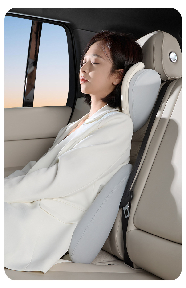 Car Headrest and Lumbar Support Double-Layer High-End Car Pillow Car Cushion Memory Foam Lumbar Support Home Car Supplies