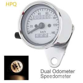 摩托车改装表公里表复古改装小仪表配件摩托车仪表里程双回零表