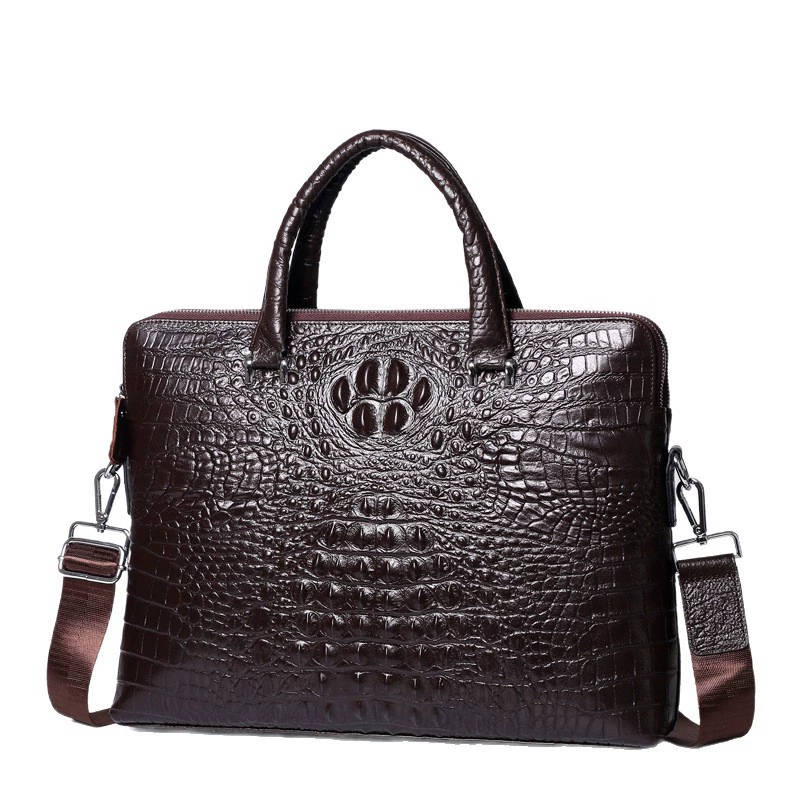 Handheld leather laptop, crocodile print, genuine leather, 14inch, business version