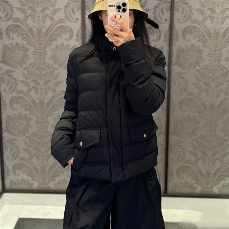 25秋季新款南油高定Mon简约休闲百搭撞色纽扣立领羽绒服外套|undefined