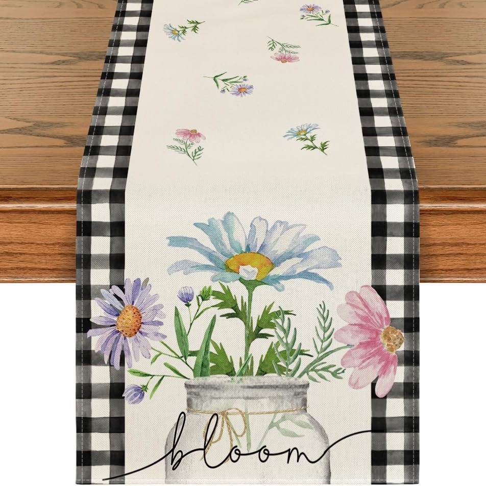 Primavera y verano venta en caliente bandejas de mesa transfronterizas frescas flores pastílicas imitación de tela de mesa de lino girasoles verde bandejas de mesa de hoja