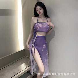 夜妩媚妃新款古典风情趣内衣性感长裙复古角色扮演诱惑透视汉服工