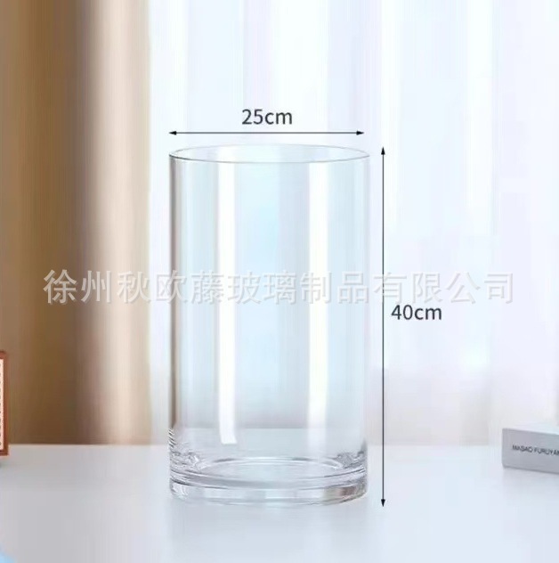 大号透明直筒玻璃花瓶批发客厅落地富贵竹鲜花水培花器摆件ins风|undefined