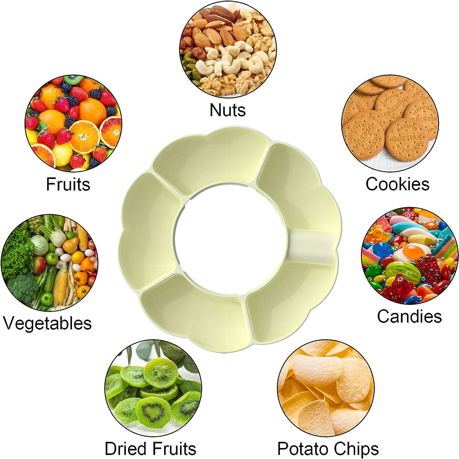 Plato de aperitivos de silicona caliente transfronterizo adecuado para Stanley Cup 40oz portavasos de aperitivos reutilizables