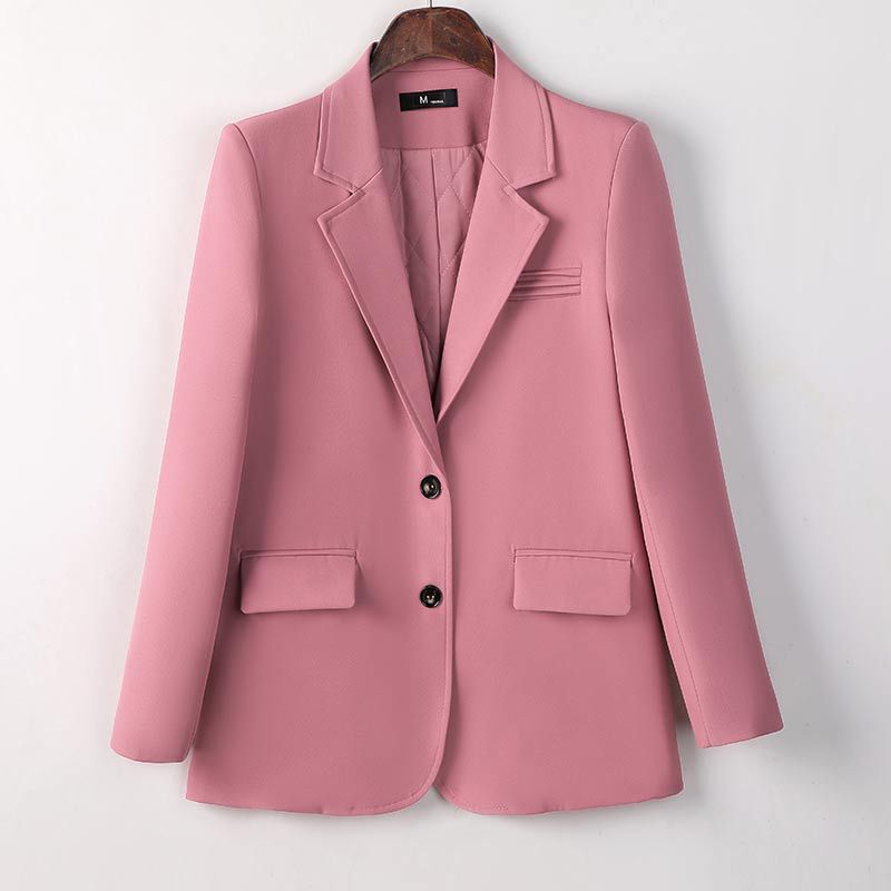 2023 new pink cotton-padded suit jacket for women autumn and winter slim fit casual Korean style thickened quilted women's suit