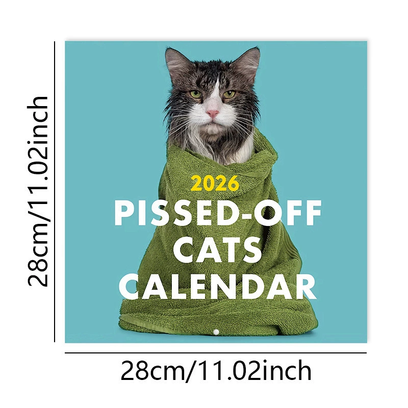 Кросс-бортные новые продукты 2026 календарь злого кота Angry Cat Calendar Horseback Stud Style Spot