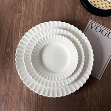 浮雕菊花纹餐具陶瓷碗盘碟系列平盘浅盘深盘米饭碗甜品碗汤碗批发