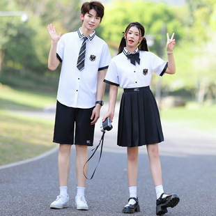 2025 Couple Wear Junior High School Student Preppy Style Jk Uniform Student Class Uniform Shirt Graduation Photo Performance Performance Clothing