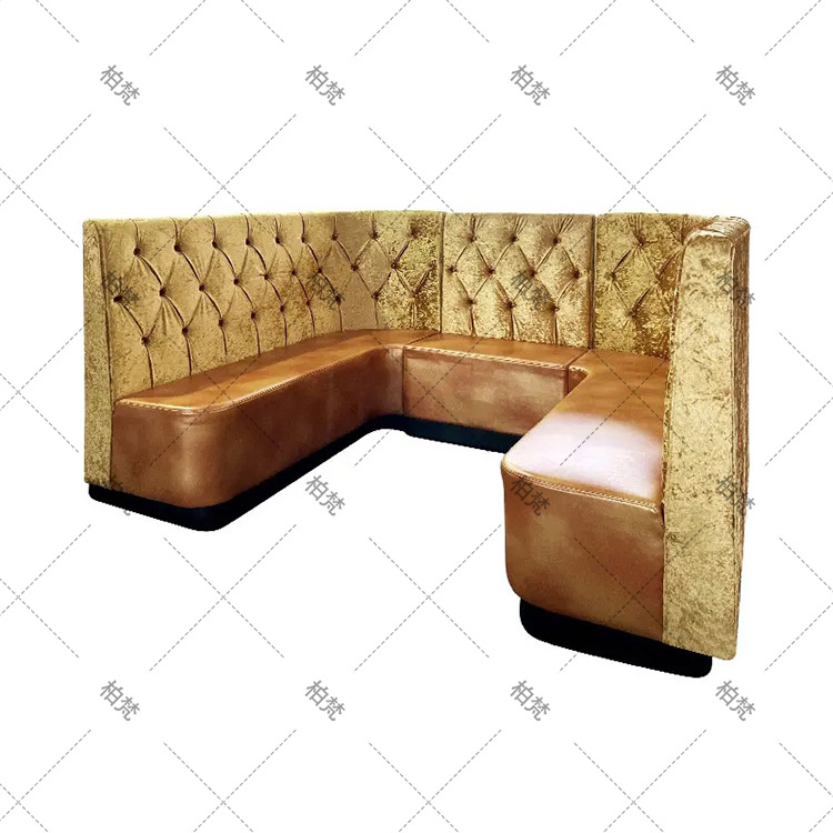 Almacenamiento sofá de madera sólida sofá curva de forma especial contra la pared cafetería cadena de tiendas restaurante comercial exclusivo transfronterizo