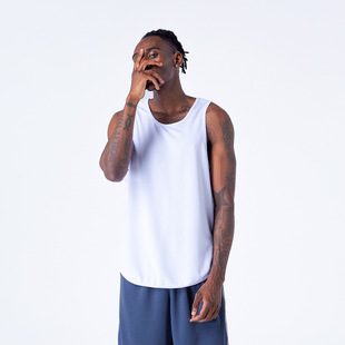 American Basketball Training Clothing Sports Vest Loose Quick-drying plus size Sleeveless Waistcoat Summer Thin Men's Fashionable Ice Silk