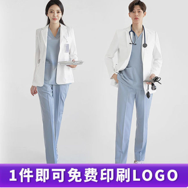 高級白衣長袖作業服女性手洗い制服韓国風口腔ドクター制服歯科スーツジャケット|undefined