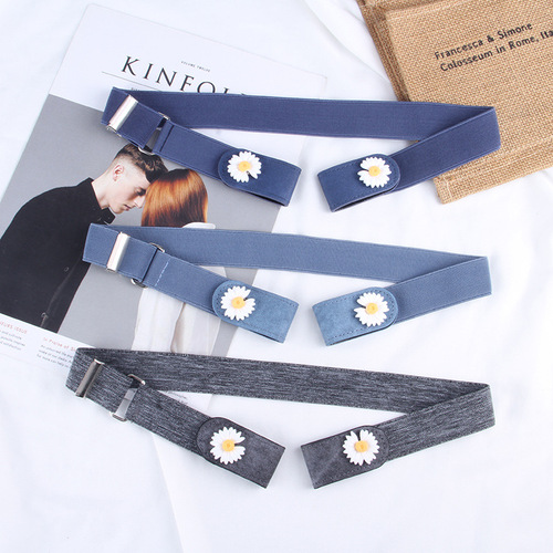 No punching, no trace, lazy belt, women's summer jeans, versatile elastic elastic decoration, invisible women's belt, trendy