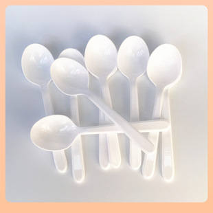 ♮ Disposable Takeout Packaging Spoons Thickeneded Round Head Individually Packaged Soup Spoons Porridge Spoons Black Whole Box 2000 Pieces Batch
