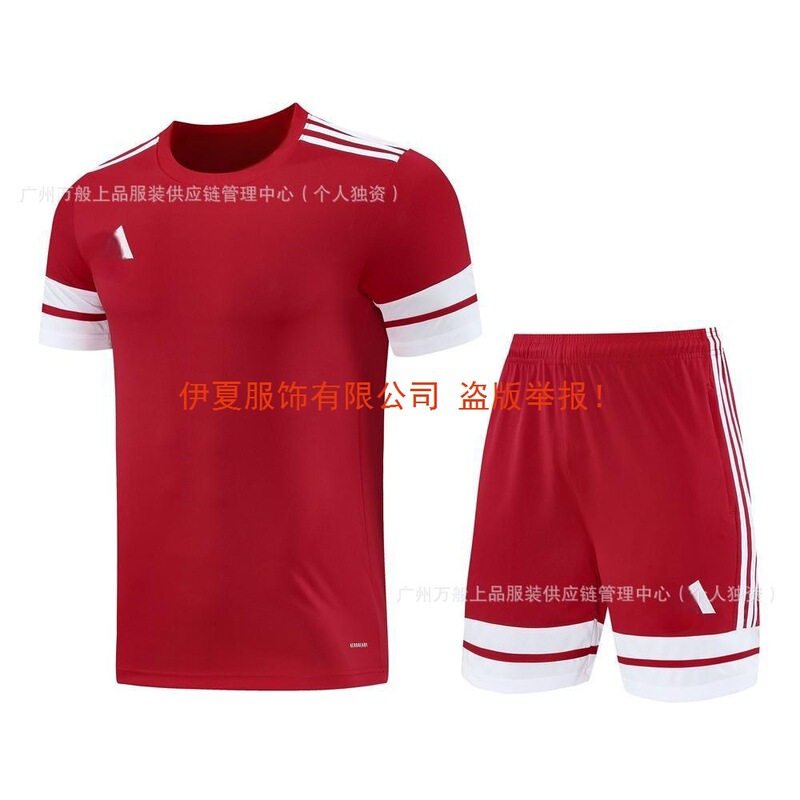 New Ad-Nd Short-Sleeved Round Neck Men's and Women's Sports Training Suit Football Export Summer Running Quick-Drying Casual Breathable