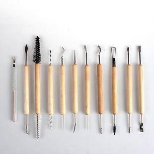 陶瓷修坯11件套 陶艺工具11件镭丝刀 软陶 陶艺 雕塑工具-阿里巴巴