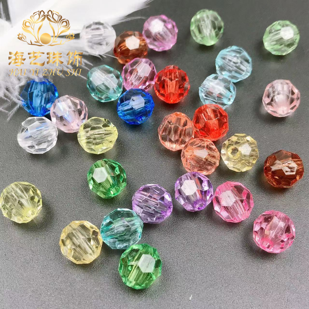 厂家直销 特A32切面透明角珠 亚克力塑料散珠 DIY手工串珠饰品